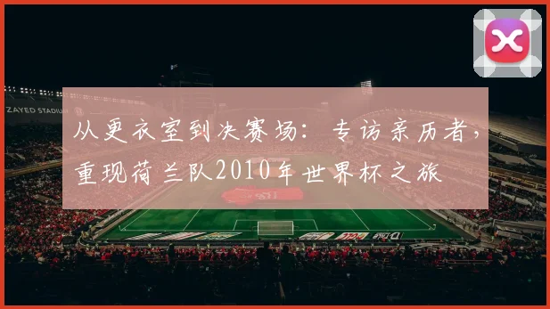 从更衣室到决赛场：专访亲历者，重现荷兰队2010年世界杯之旅